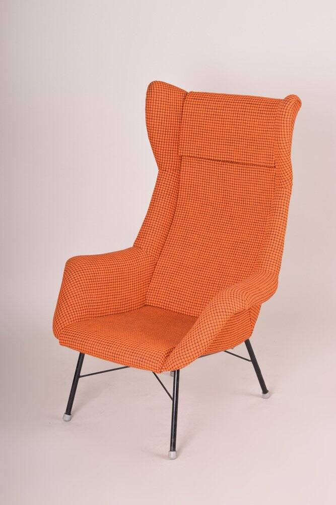 Mid-Century Orange Armchair attributed to Miroslav Navratil, 1960s