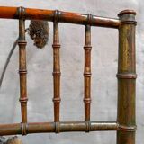 Pair of golden chairs "fake bamboo"