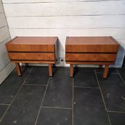 Pair of Scandinavian teak bedside tables from the 1960s.