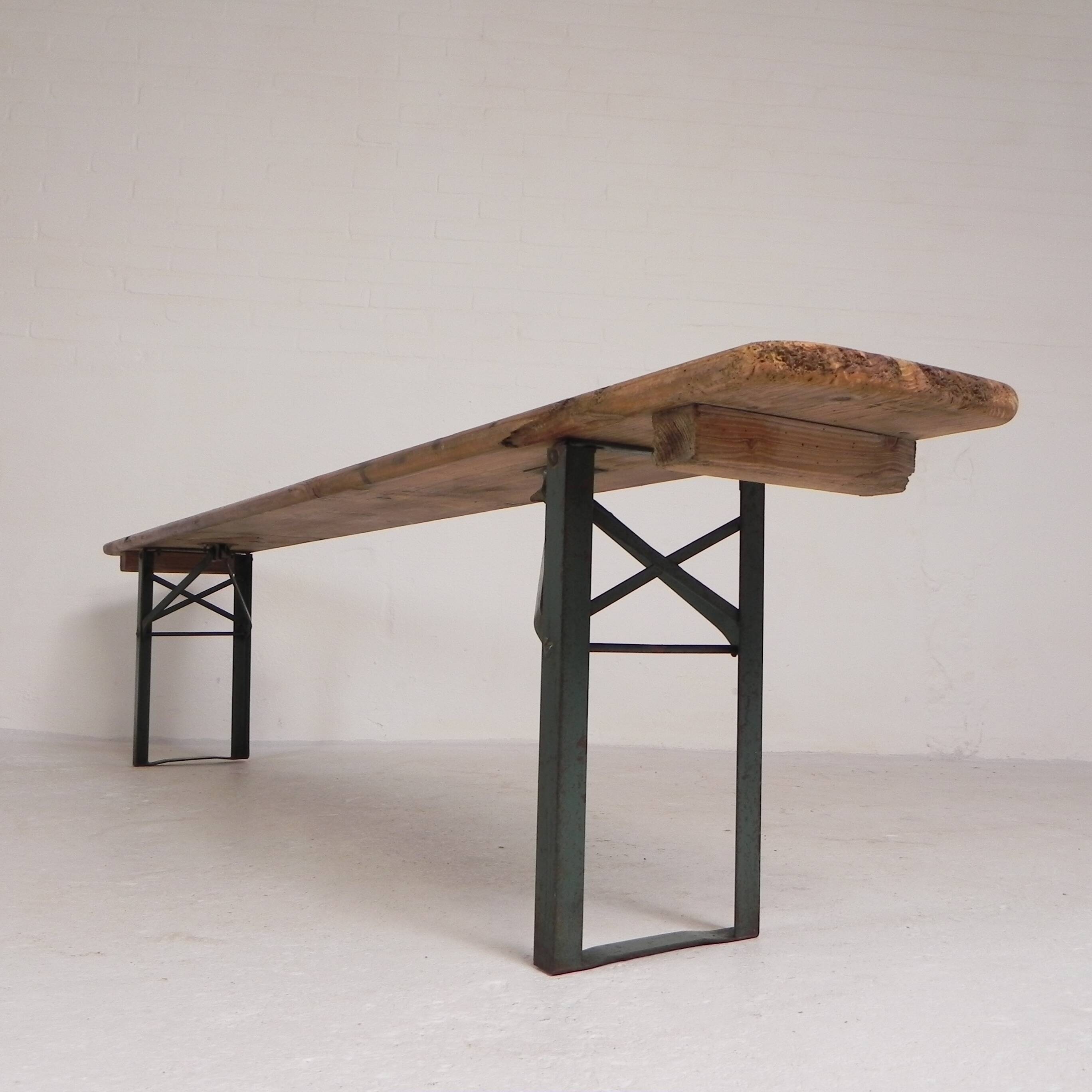 Folding bench, folding bench for terrace, 215 cm long, 1960s