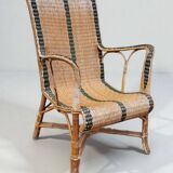 Rattan armchair, 1950s