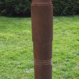 Floor lamp with shelf of the 40s/50s in beech lampshade red fabric