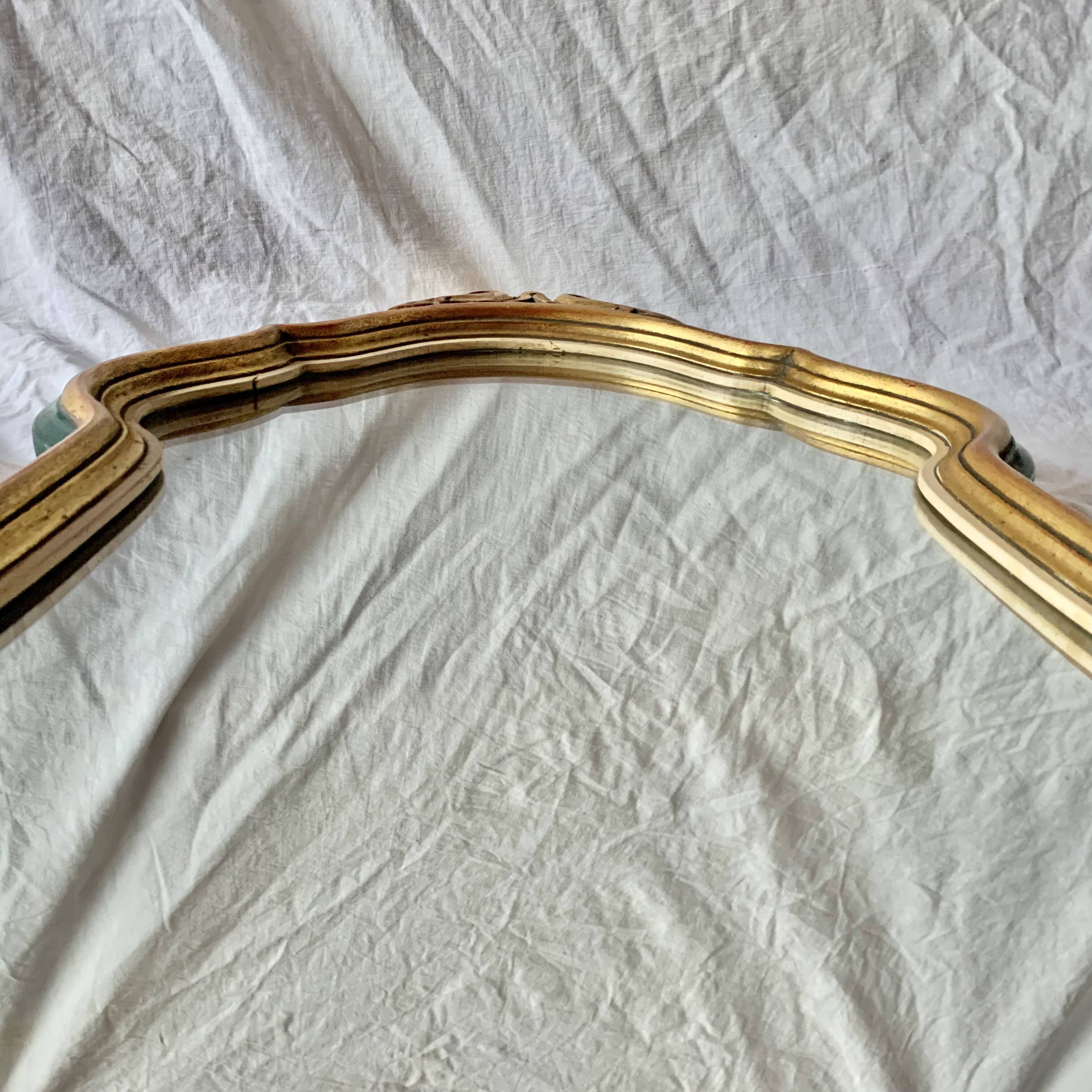 Antique carved gilded wooden mirror - 44 x 82 cm