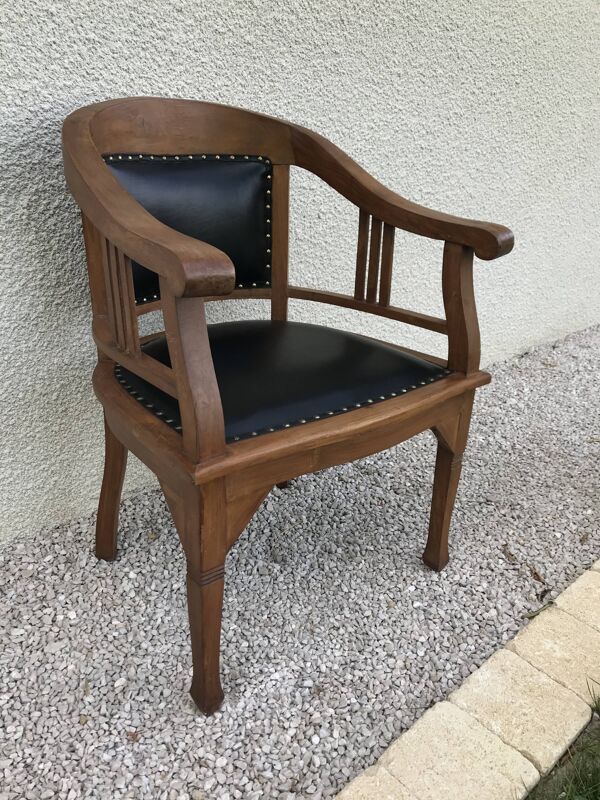 fauteuil De Bureau En cuir noir Art Déco