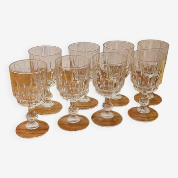 Set of 8 Luminarc stemmed glasses, Lance model