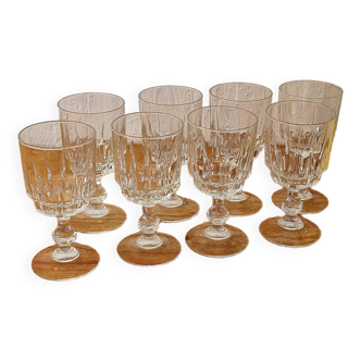 Set of 8 Luminarc stemmed glasses, Lance model