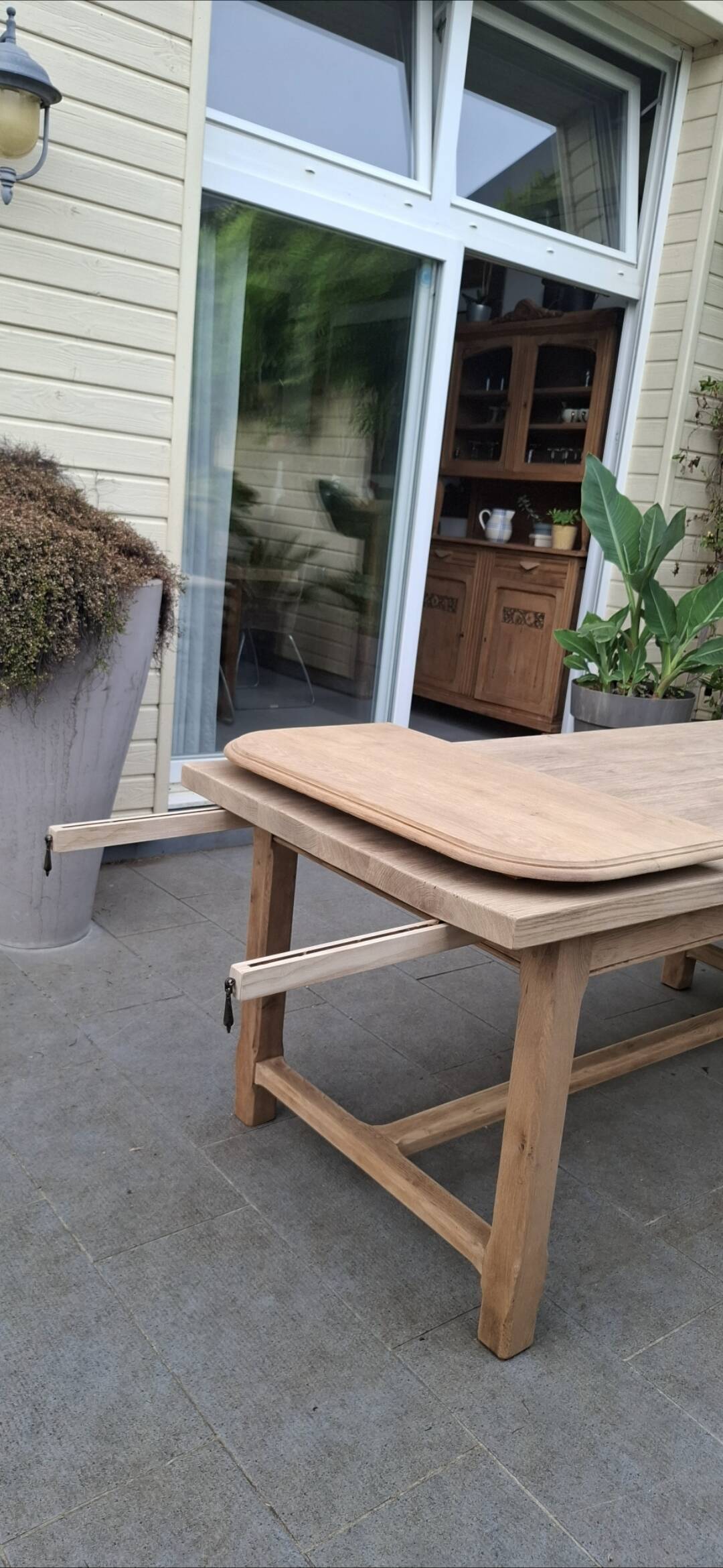 Renovated farmhouse table with extensions