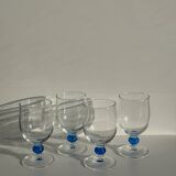 Lot de 4 verres à eau à pied boule bleue