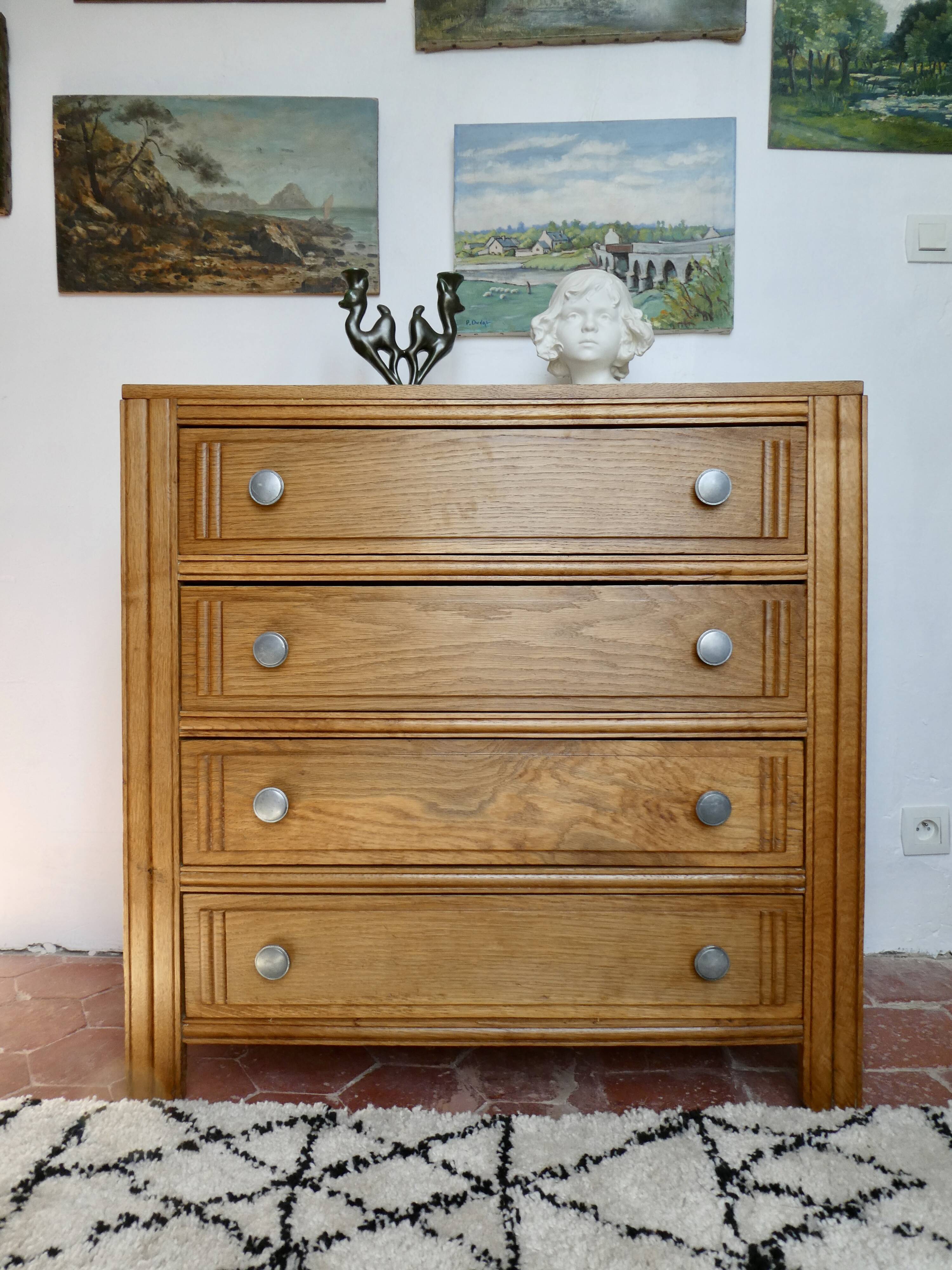 Art Deco dresser, 4 drawers, 30-40s
