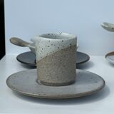 Modular Indonesian ceramic tableware service (6 elements + cups)