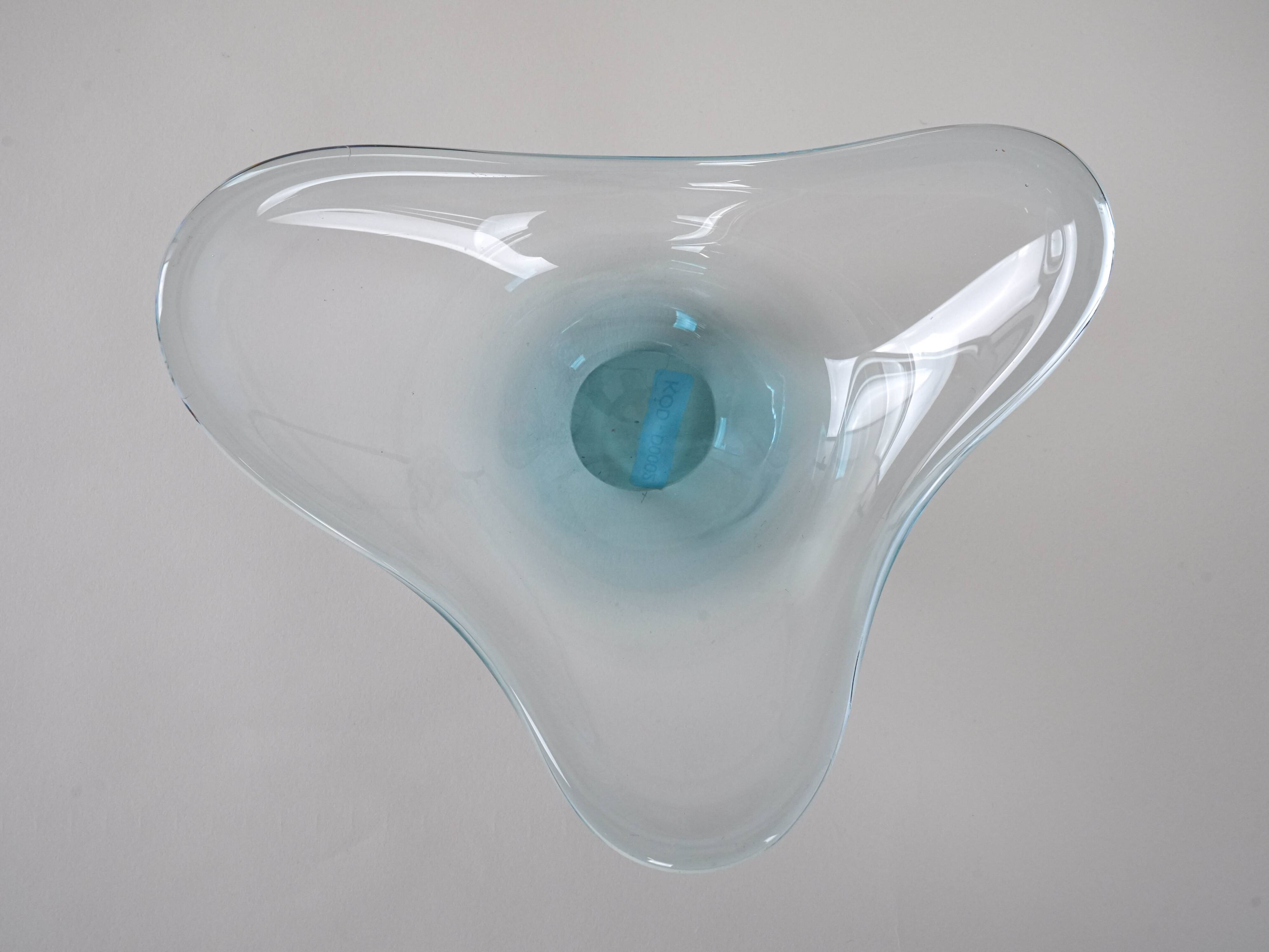 Glass platter, Danish design, 1960s, manufacturer: Holmegaard