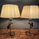 Magnificent pair of cobra bedside lamps