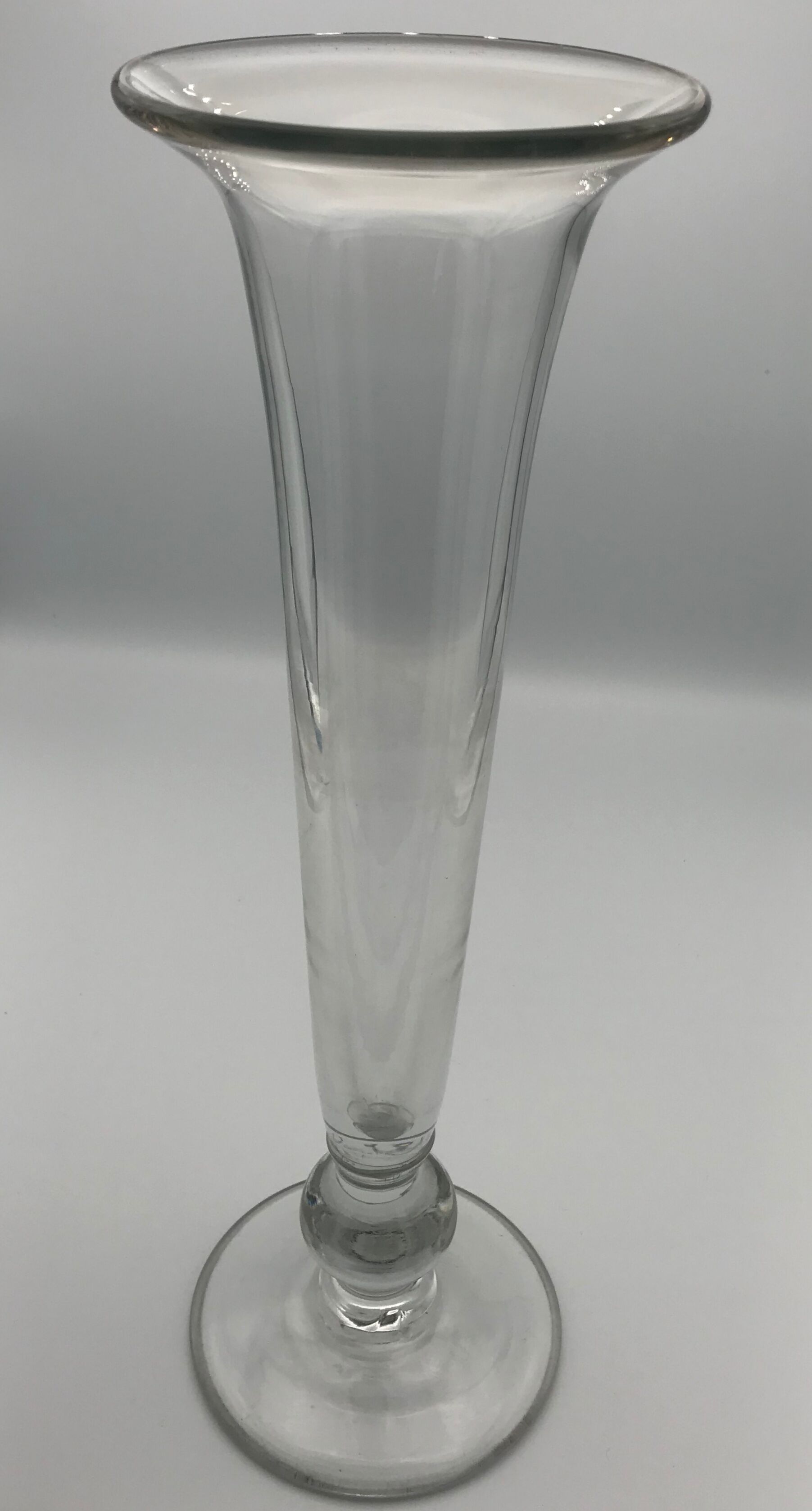 Vintage elongated glass vase 36 cm