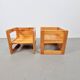 Fauteuils de table pour enfants en pin attribuées à Marcel Gascoin, France, années 1970, ensemble de 2.
