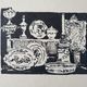 André Duculty (1912-1990) India ink on paper "Chez l'antiquaire" Monogrammed lower left