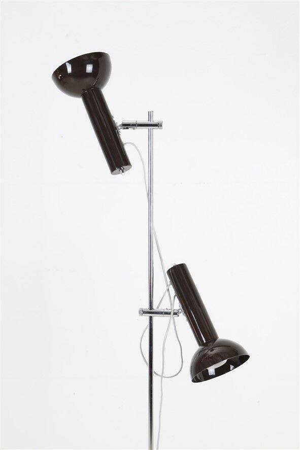 Big mid-century double-spot floor lamp / 1960s–1970s / space age / Danish modern design