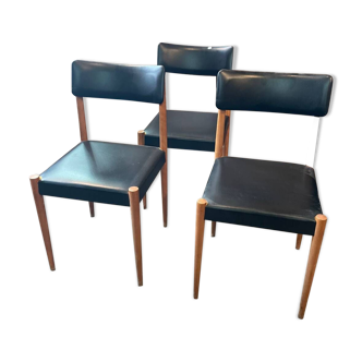 Set of 3 stamped Baumann chairs