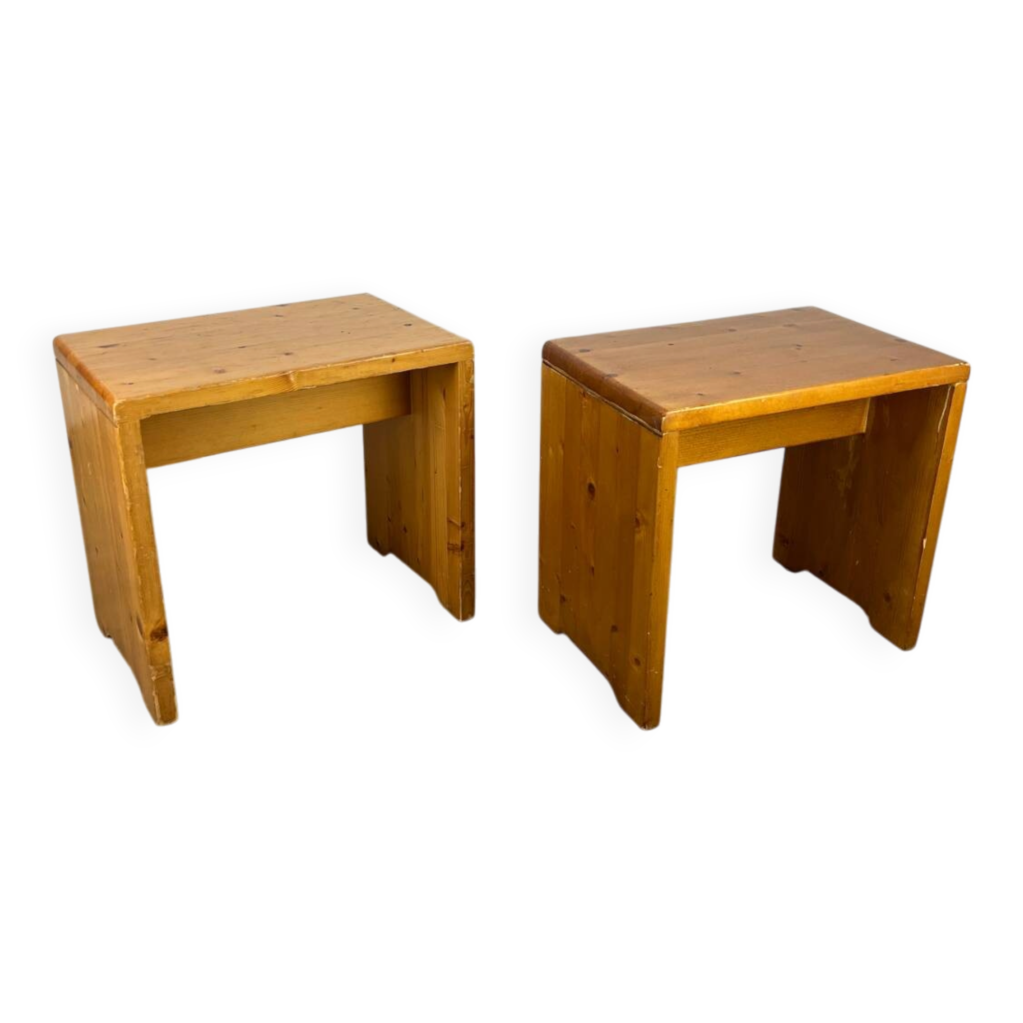 Pair of stools Les Arcs, Charlotte Perriand selection
