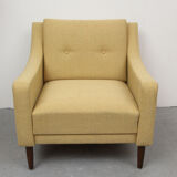 1960s polstery armchair in yellow, restored