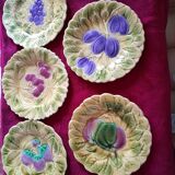 5 Sarreguemines dessert plates in barbotine