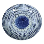 Chinese blue and white plate with radiating pattern, Yonghe mark, 19th c.
