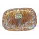 Vintage amber Buder crystal box. Lead crystal.
