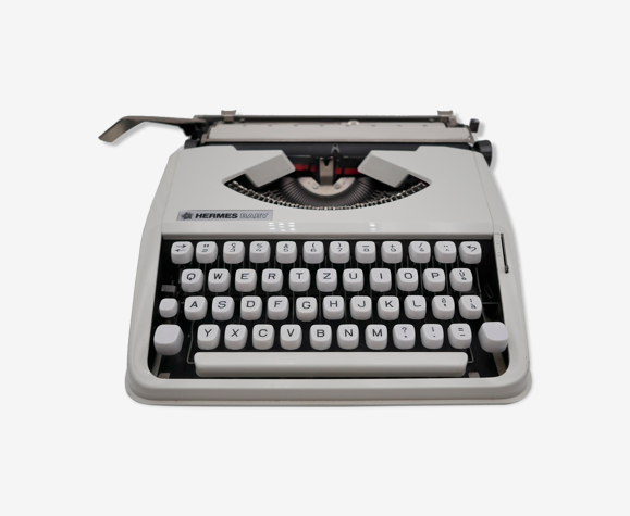 Machine à écrire hermes baby Blanche qwertz révisée ruban neuf