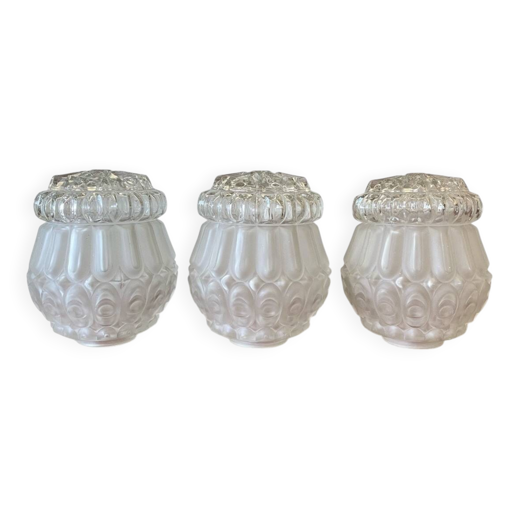 3 antique glass globes for wall lamp chandelier