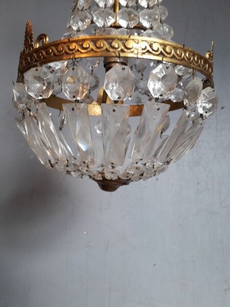 Lustre montgolfiere st Louis XVI bronze and stamps ep 1940