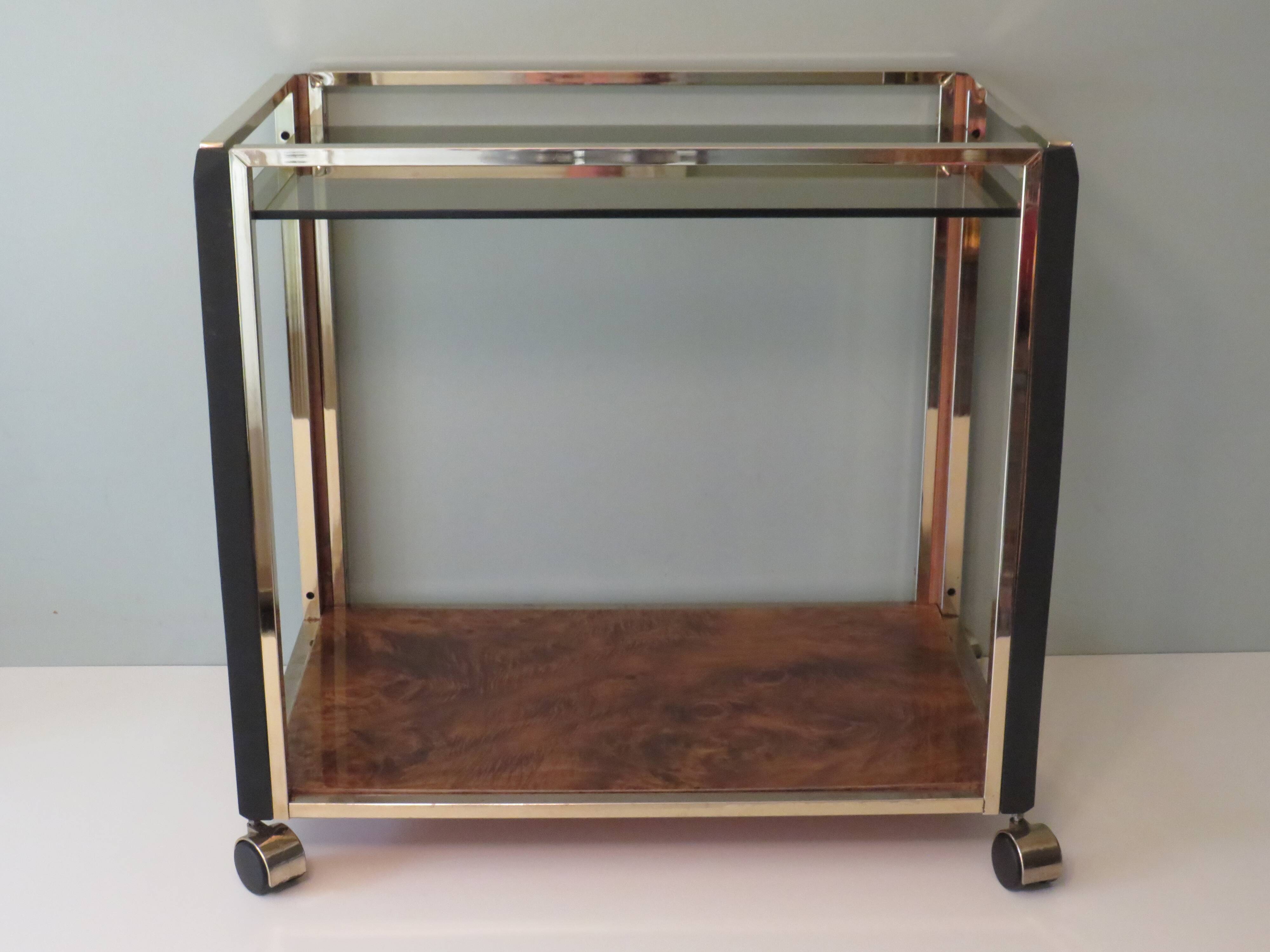 Vintage Italian beverage cart in the style of Romeo Rega, 1970