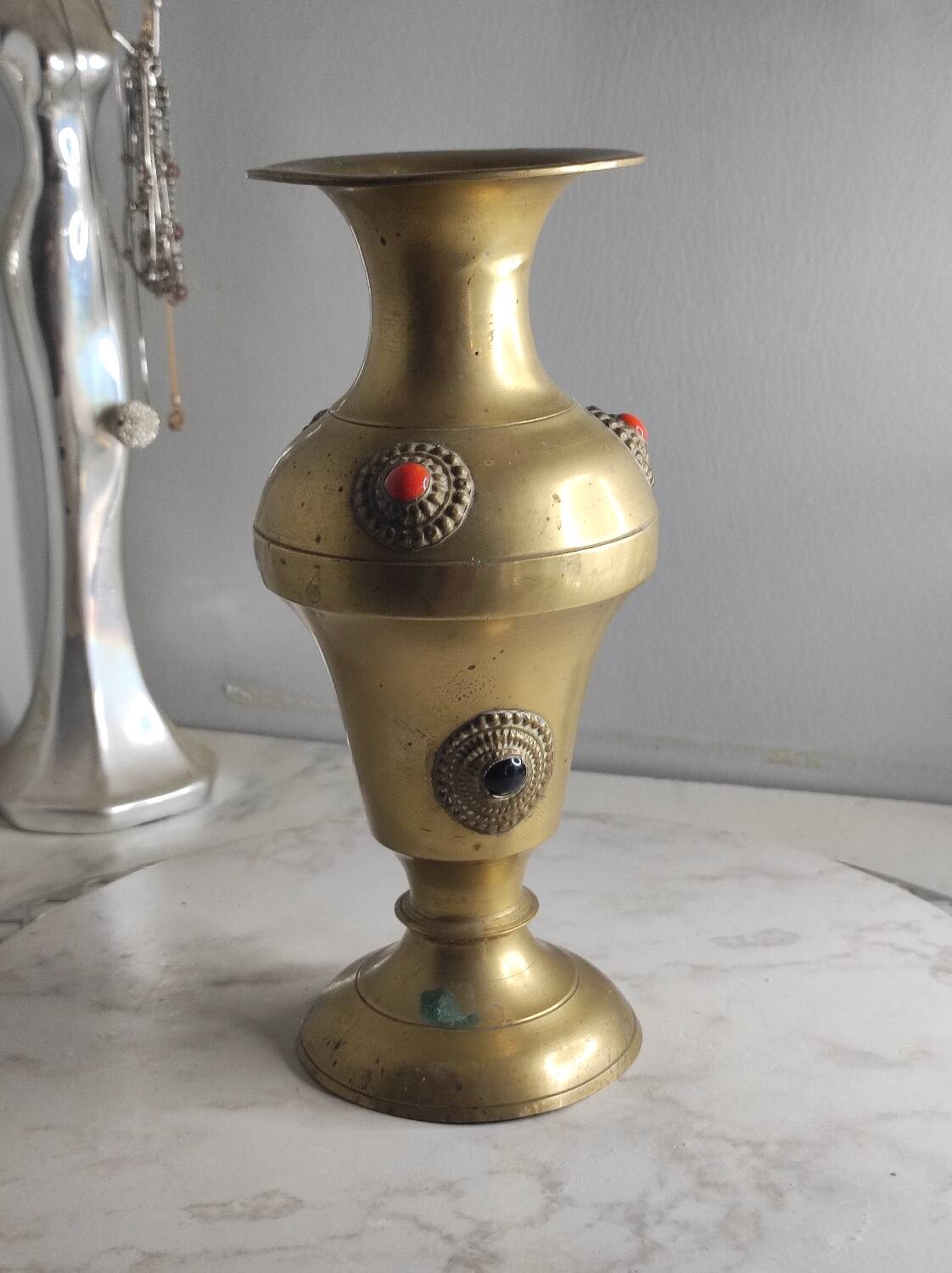 Antique gilded brass vase