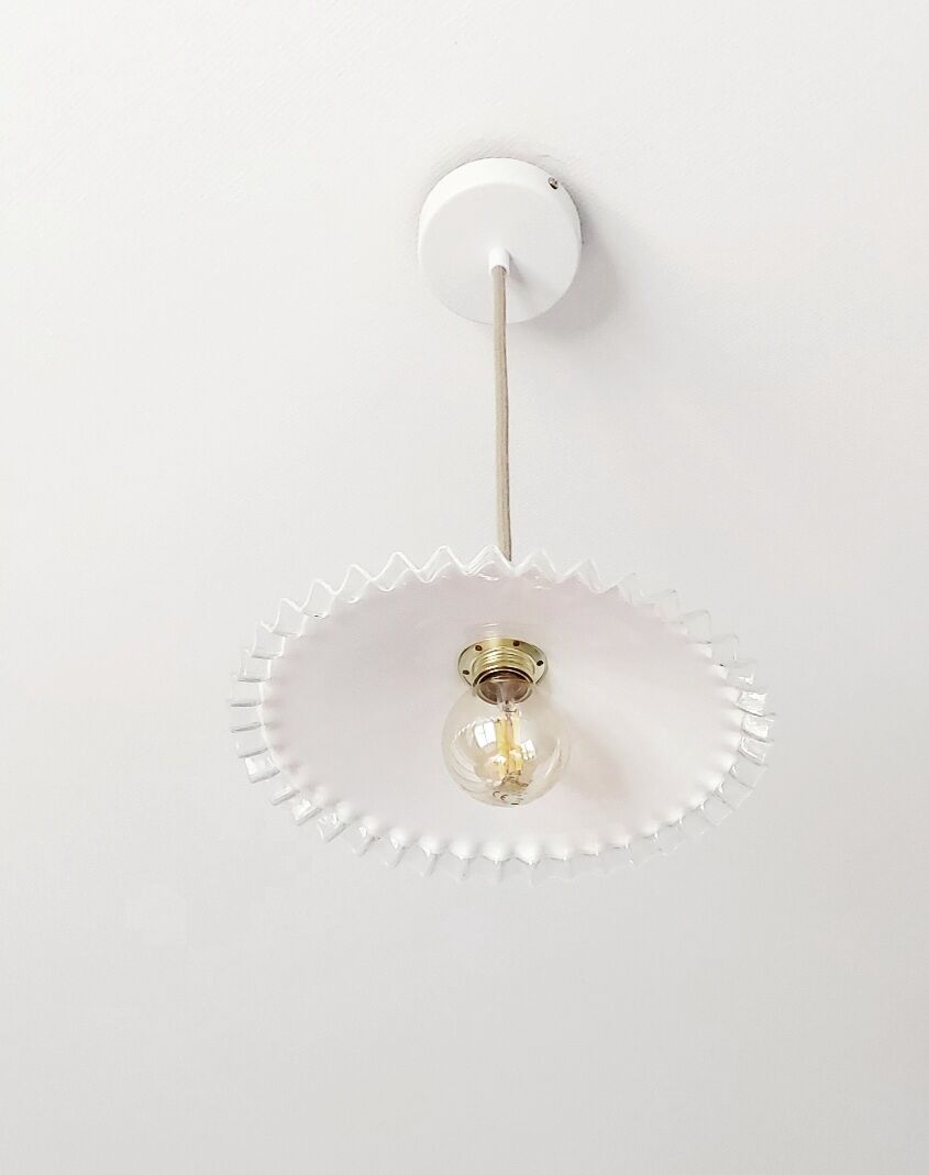 Vintage opaline pendant lamp