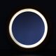 1970s Italian Round Mirror in Wooden Frame with Light