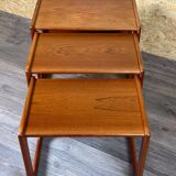 60s 70s Teak Nesting Tables side tables by Salin Nybor Denmark Design