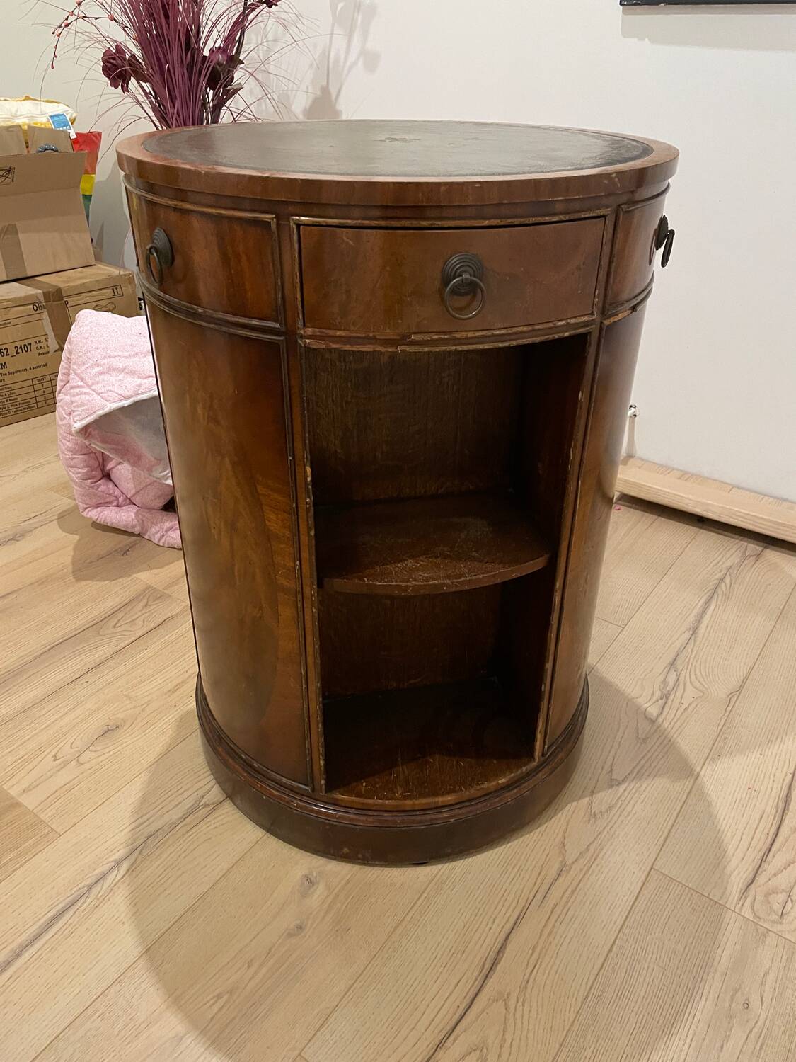 Swivel English bookcase