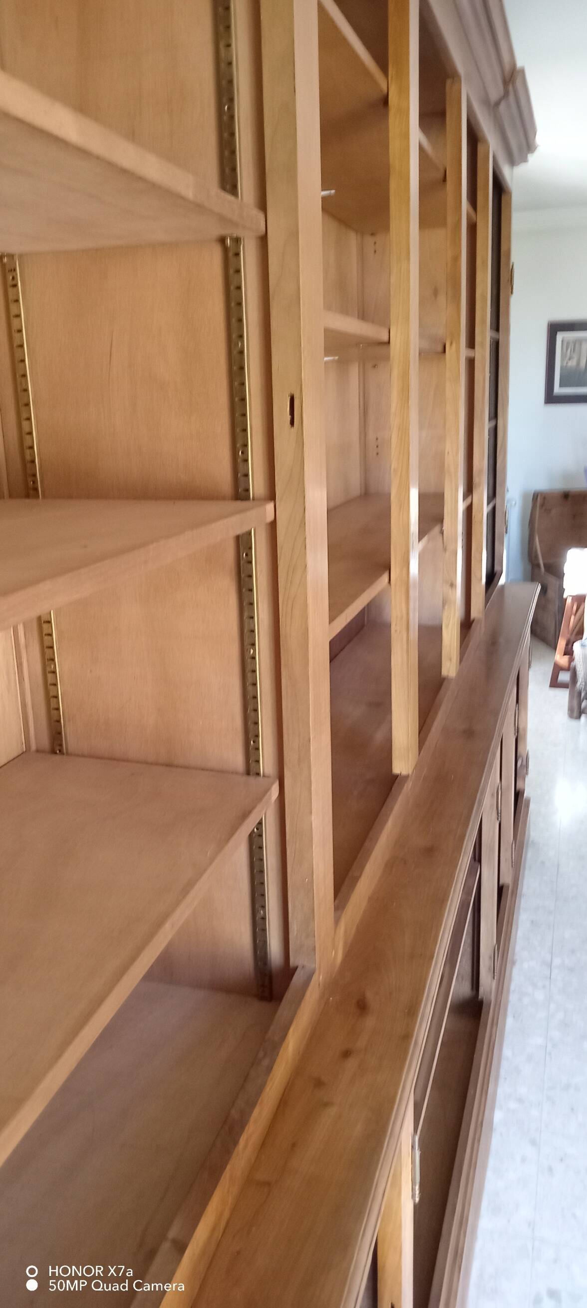 Library in solid cherry wood, Louis Philippe style.