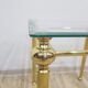 Side table, gold-tone brass, clear glass, France, 1960s.