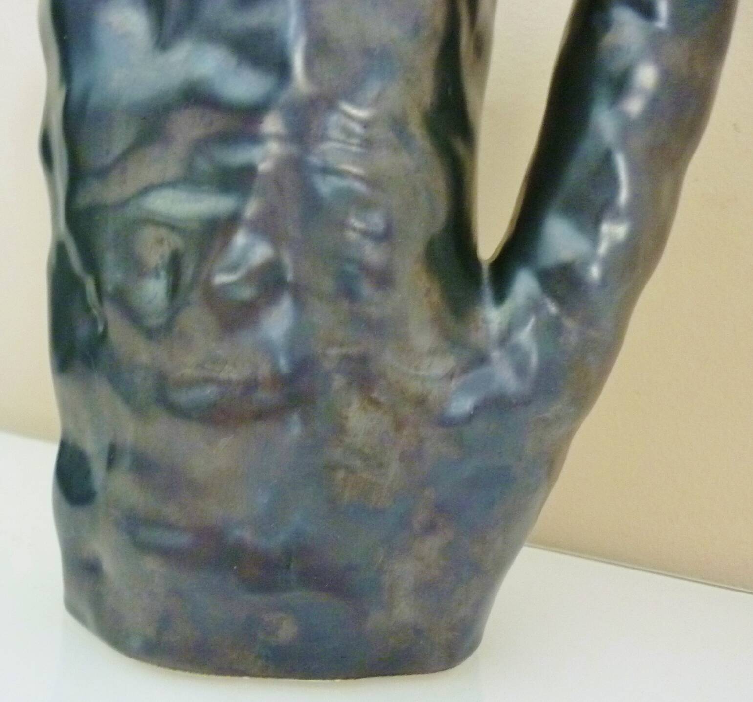 Glazed ceramic pitcher, design from the 50s/60s, signed "La Poterie Perigordine"