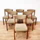 Set of 6 chairs in thick velvet and teak base
