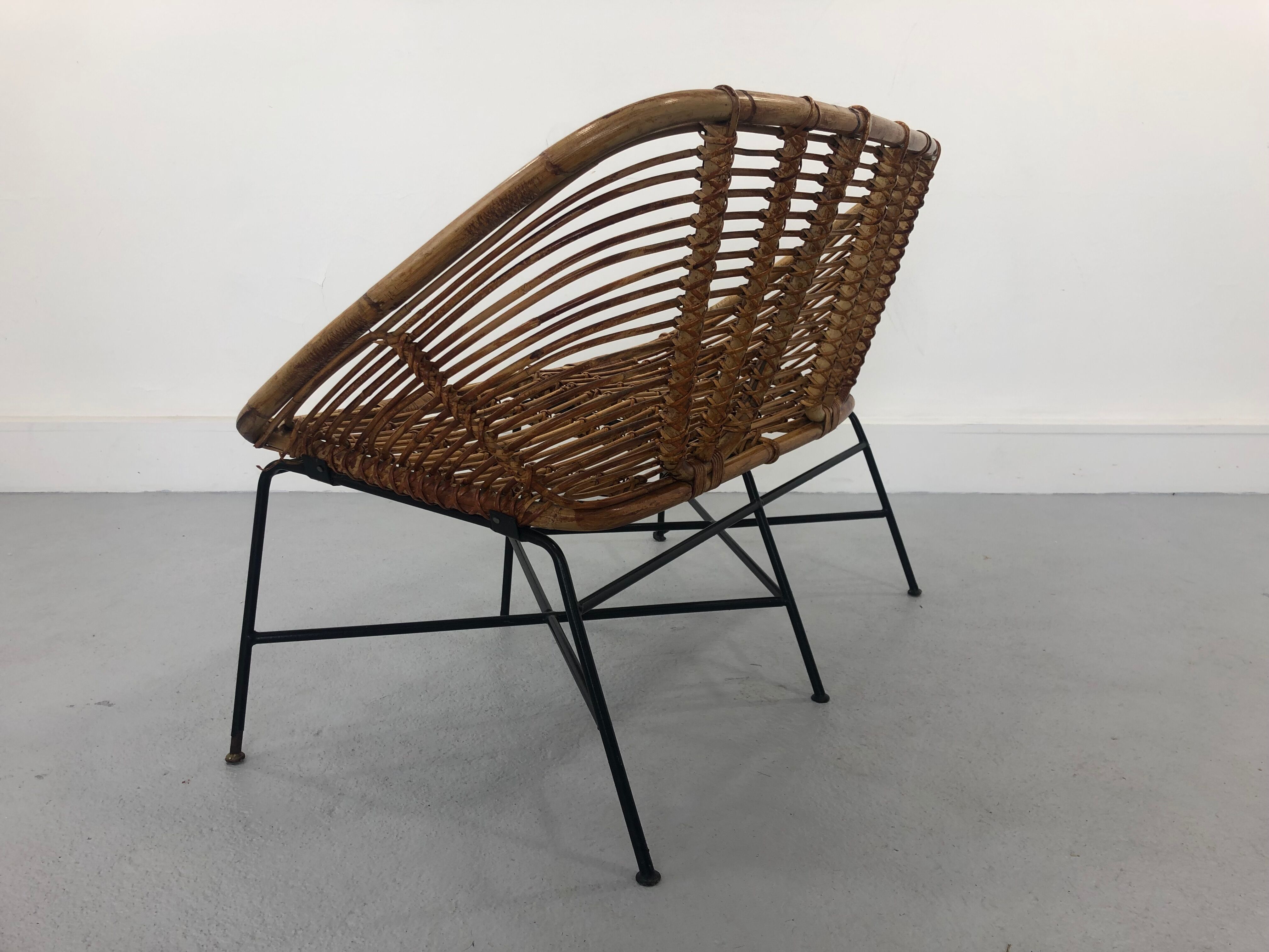 Mid-Century Rattan Bench, 1960s Product Overview