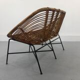 Mid-Century Rattan Bench, 1960s Product Overview
