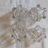 Set of 4 crystal candle holders