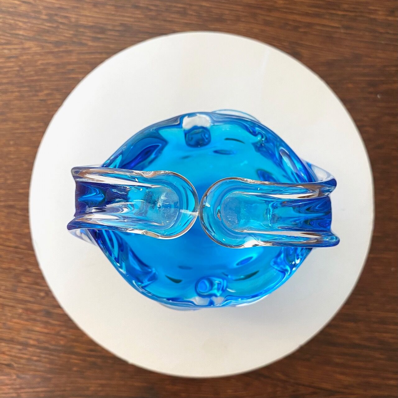 Clear and blue Murano bowl