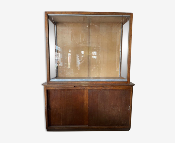 Meuble vitrine en chêne