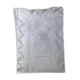 Hand embroidered pillow taie LV scalloped edge