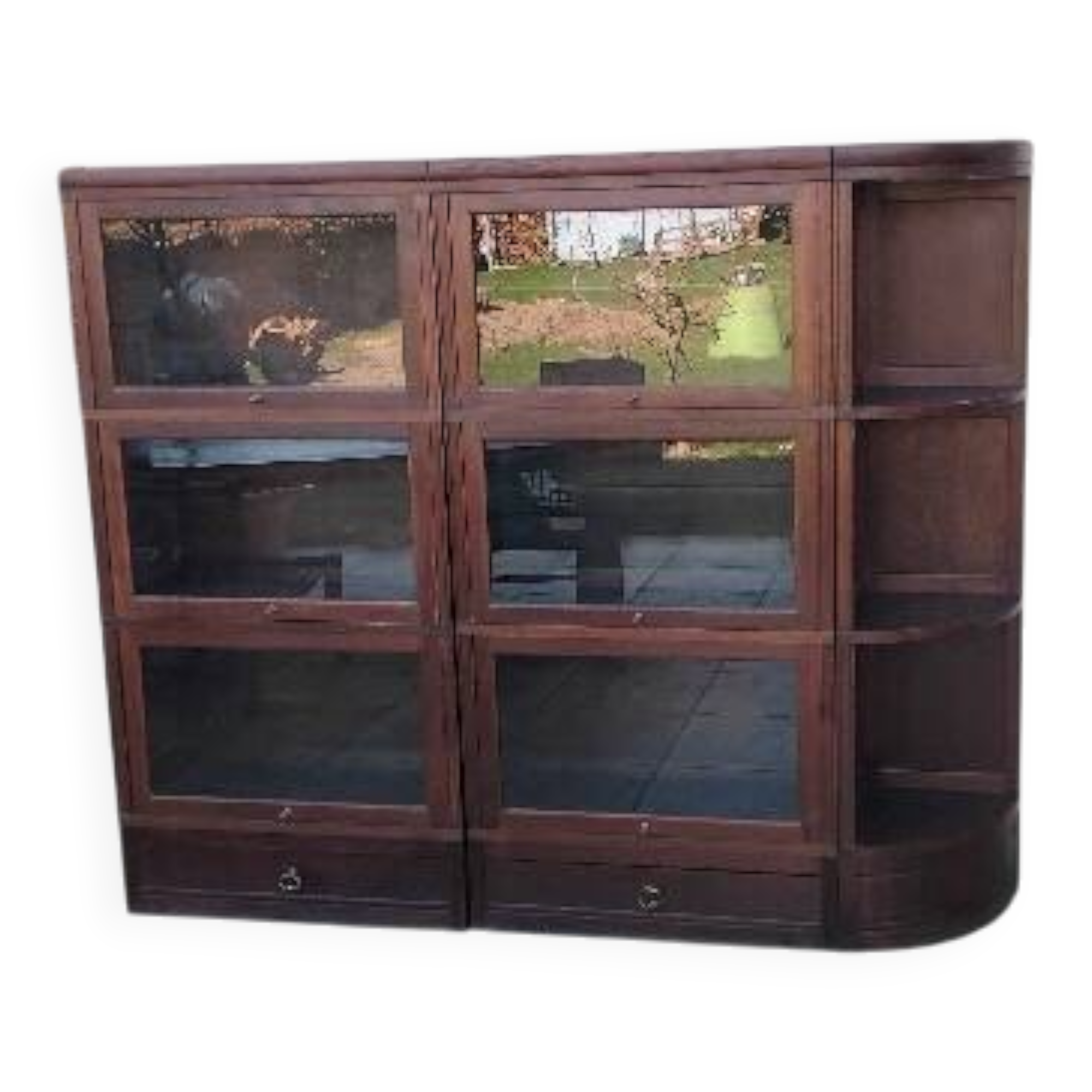 Large modular vintage display cabinet pierre cruiege for martin du