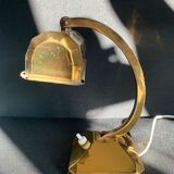Small art deco side lamp in golden brass
