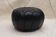 Dark black leather Moroccan pouf