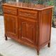 Louis XV buffet in cherry wood and shiny marquetry with 2 doors and 2 drawers