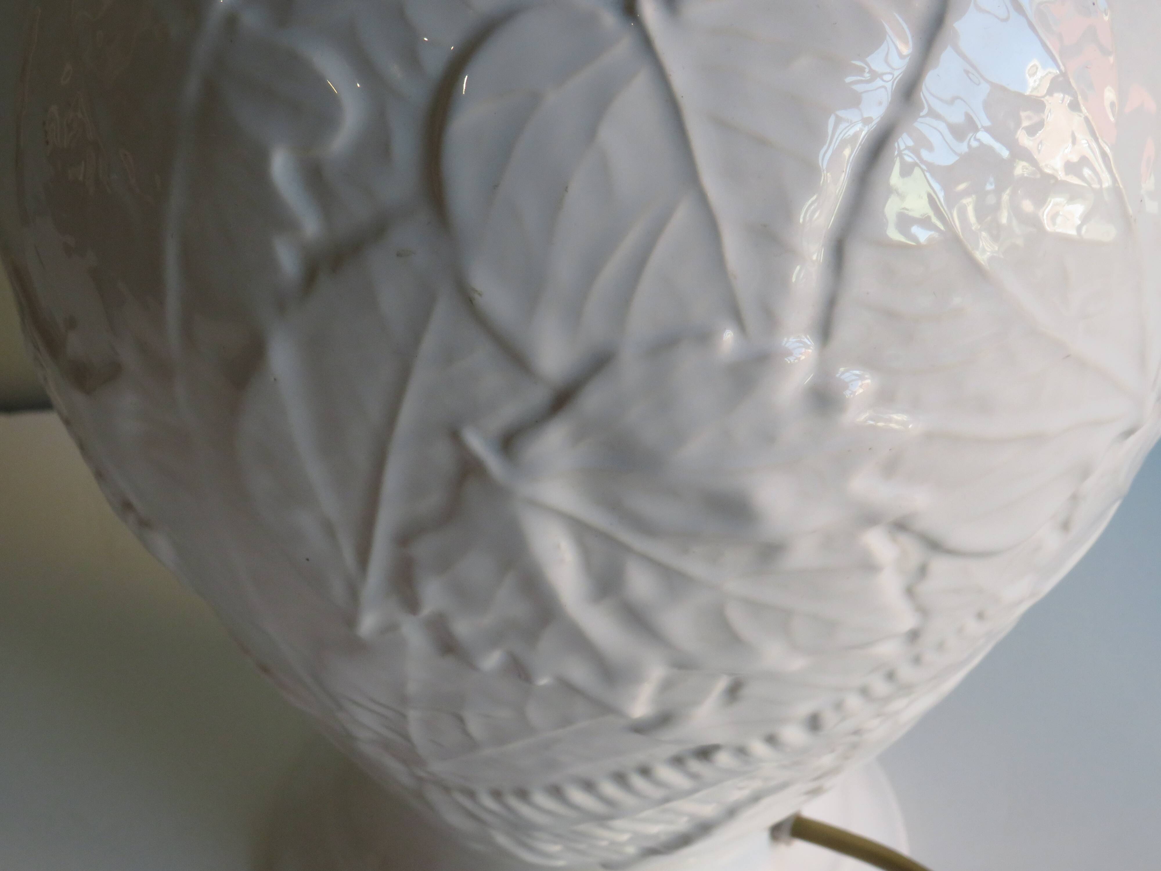 Ceramic lamp foot with floral motif, 1970 France